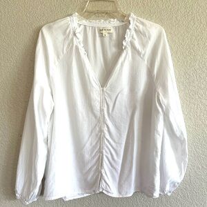 Anthropologie Cloth & Stone White Button Top